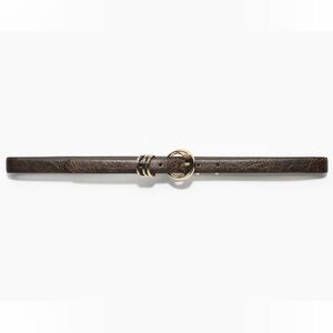 Brown Duotone Silver/Gold Ring Buckle Belt